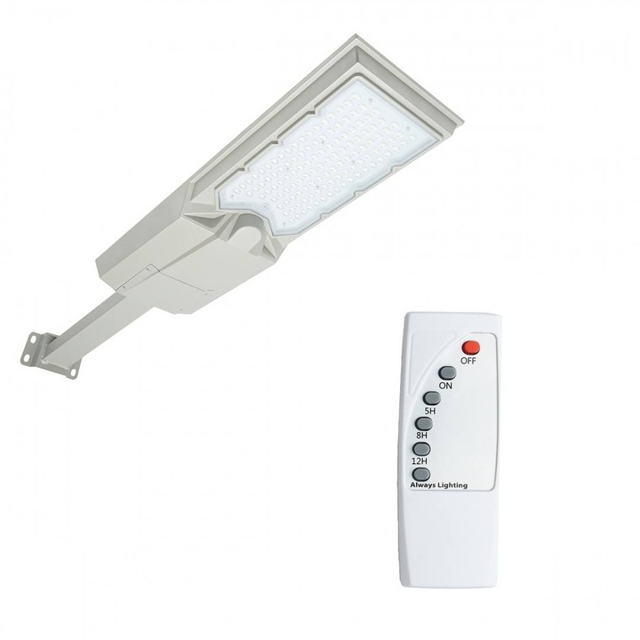 Lampa solară LED stradală Breckner, 1000W, 6500K, IP65, cu telecomandă, 608x208mm