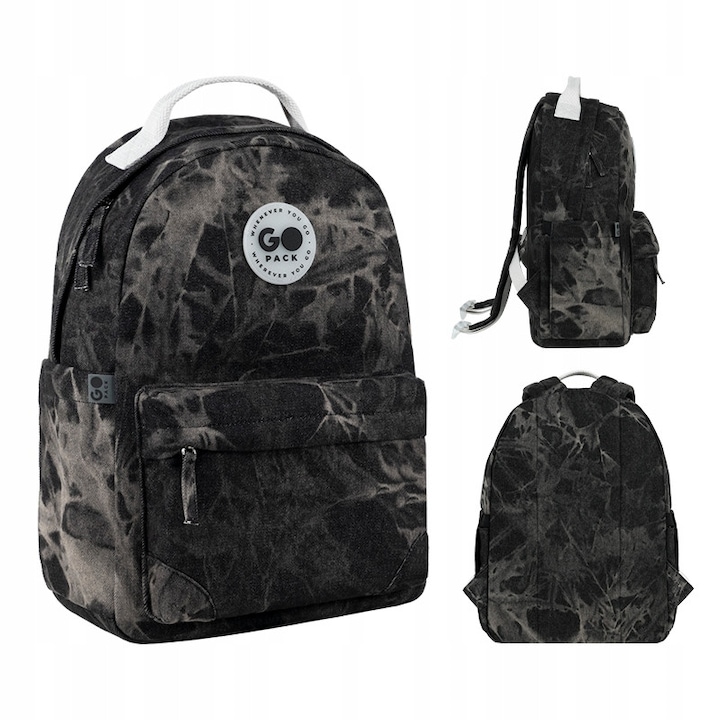 Rucsac pentru adolescenti, potrivit pentru scoala, oras si calatorii, model cu imprimeu si compartiment principal unic, multicolor GoPack