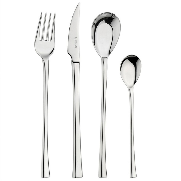 Set 24 Tacamuri Pinti Concept din Otel Inoxidabil pentru 6 Persoane, Design Modern, Lavabile in Masina de Spalat Vase