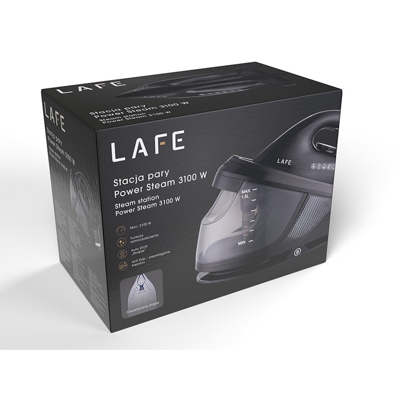 Statie de calcat cu abur, LaFe Power Steam, 3100 W, 1, 5 litri, Abur, Sistem anticalcar, Talpa ceramica