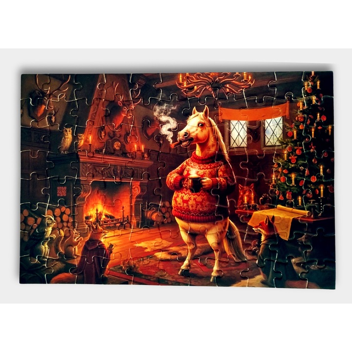 Felnőtt szivarrajongóknak készült kirakós, A Ló éve, decemberi kiadás, Appaloosa fajta, gyűjtői, 297x210 mm méretű, 88 darabos