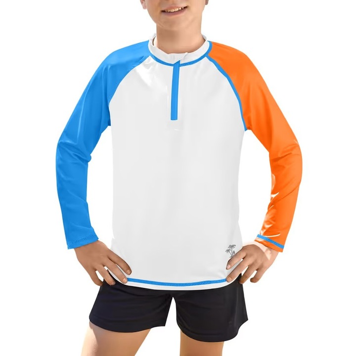Bluza de inot pentru copii, maneca lunga, protectie UV, Multicolor