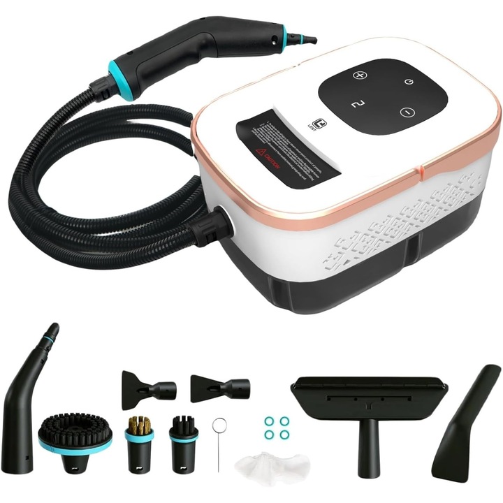 Aparat de curatat cu aburi, Valpa Smart, Rezervor 1250ml, Putere 1500W, Presiune 4Bar, Temperatura abur 105°