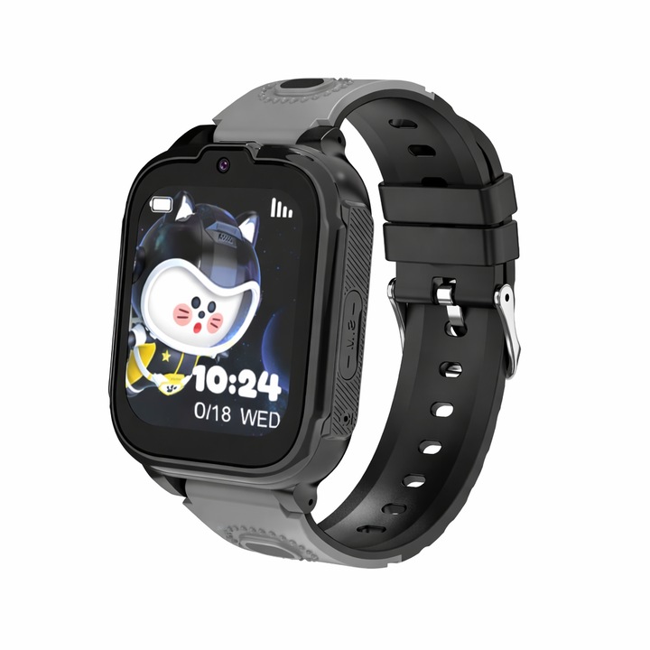 Детски Смарт часовник NUBKI DH28, 4G, Камера, LBS+Wi-Fi Tracking, 7 Забавни Игри, Видео разговор, SOS бутон, Черен