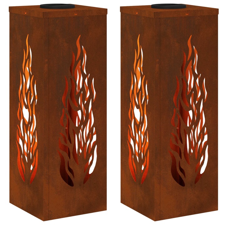 vidaXL Napelemmel működő LED ösvény világítás 2 pcs Bronz 879799