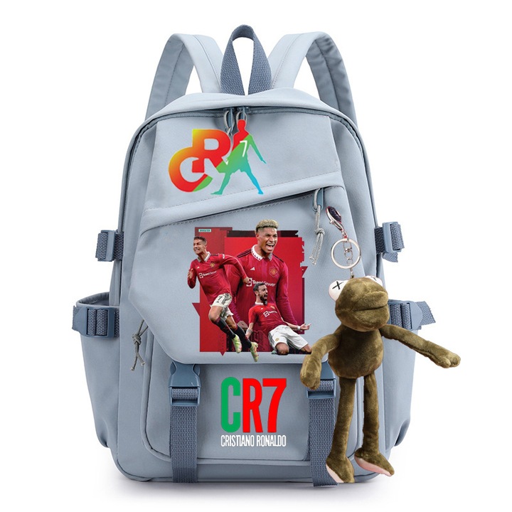 Nyomtatott diákhátizsák, CR7 futballlabda, nagy kapacitású, többszínű, C28