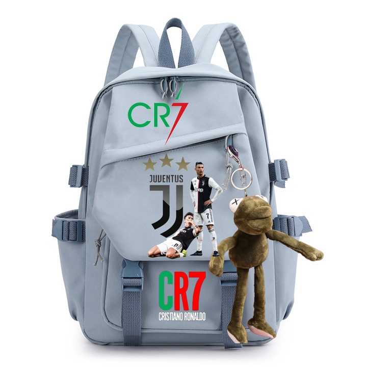 Nyomtatott diákhátizsák, CR7, nagy kapacitású, kék, C14