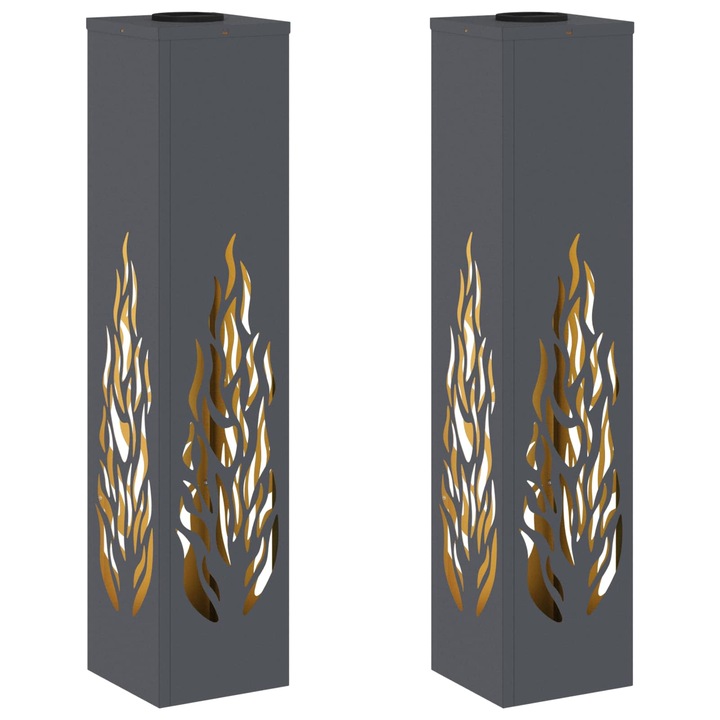 Set Lumina LED Solara pentru Alei 2 pcs vidaXL, Antracit