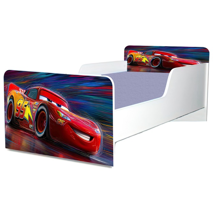 Легло Pat Fulger McQueen, 130x60 см, със защита и включен матрак