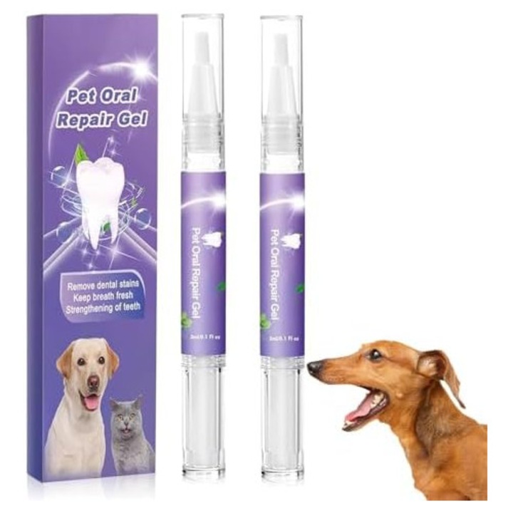 Szápoló gél állatoknak, tisztítja a fogakat, frissíti a leheletet, 2 db-os szett