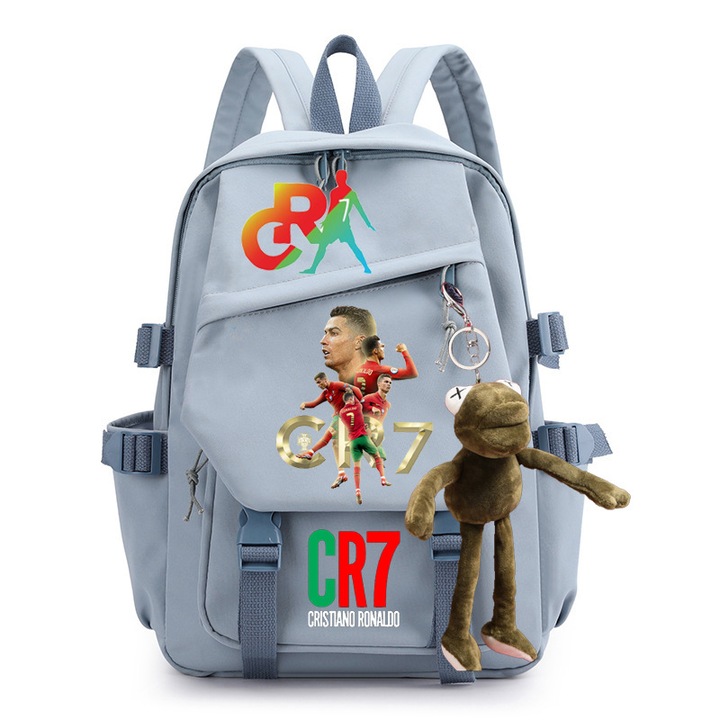 Nyomtatott diákhátizsák, CR7, nagy kapacitású, többszínű, C09