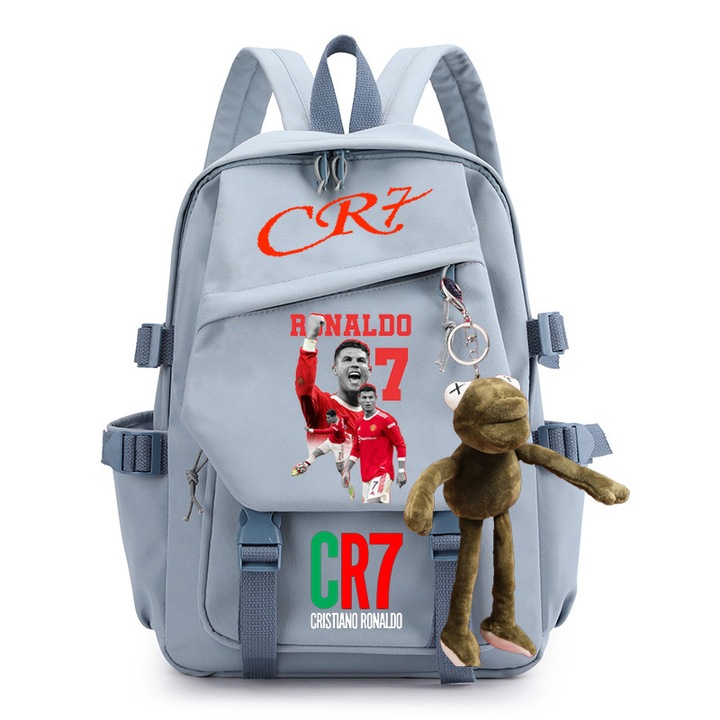 Nyomtatott diák hátizsák, CR7, nagy kapacitású, többszínű, C23