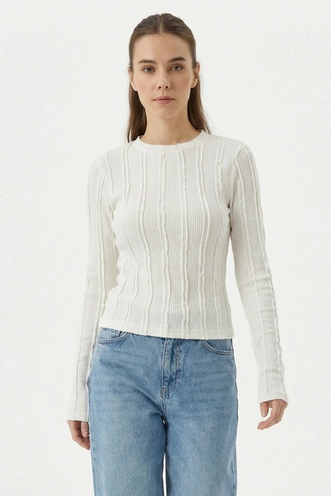 Bluza dama, Big Dart, jerseu, Alb