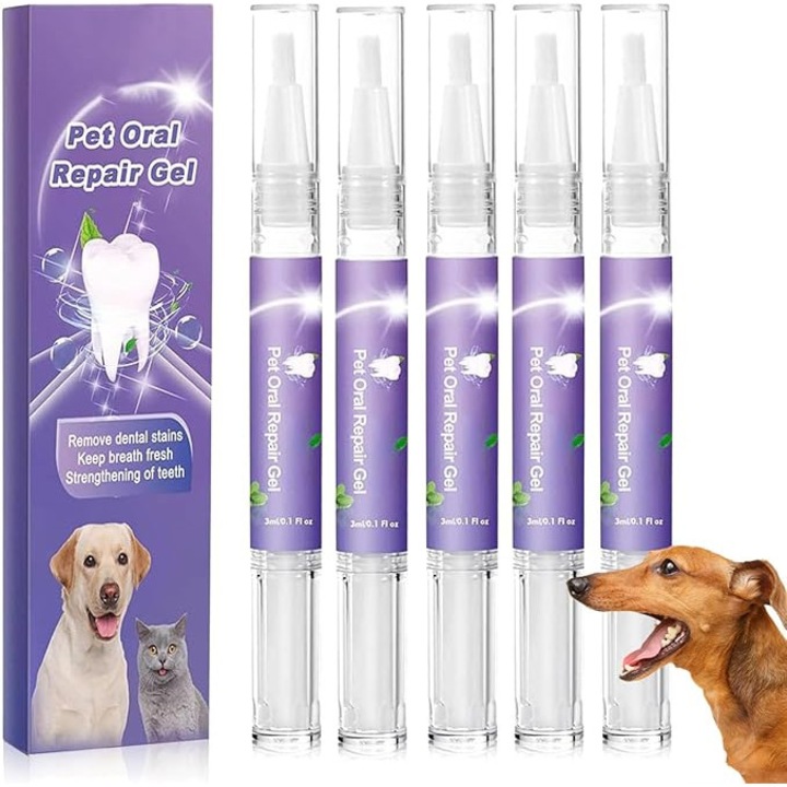 Szájápoló gél állatoknak, tisztítja a fogakat, frissíti a leheletet, 5 darabos szett