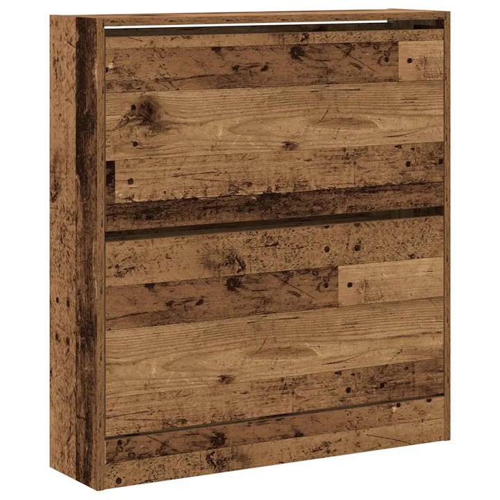 vidaXL Cipőszekrény polcokkal Öreg fa 80 x 21 x 87, 5 cm Faanyag 862214