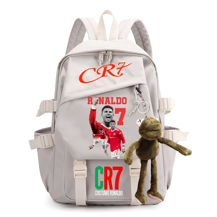 Nyomtatott diák hátizsák, CR7, nagy kapacitású, többszínű, C22