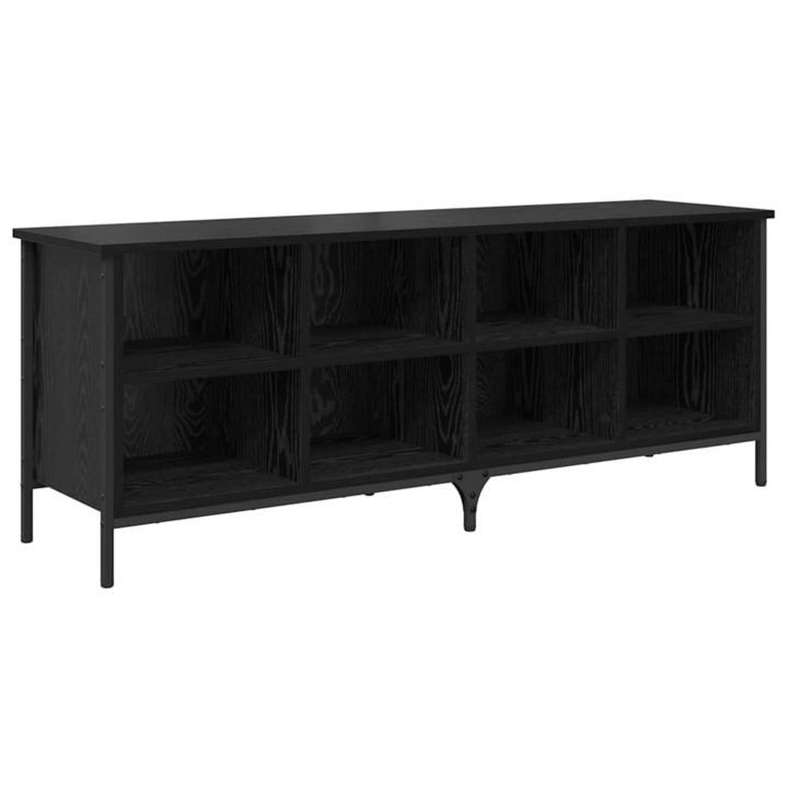 vidaXL Cipőszekrény Fekete tölgy 131 x 35 x 50 cm Műszaki fa és vas 881312