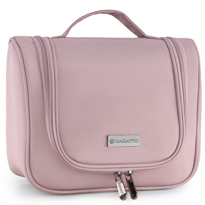 Козметична чанта за пътуване Zagatto® Розова, с кука за закачане, водоустойчива, органайзер за козметика и грим, за жени, ZG1018
