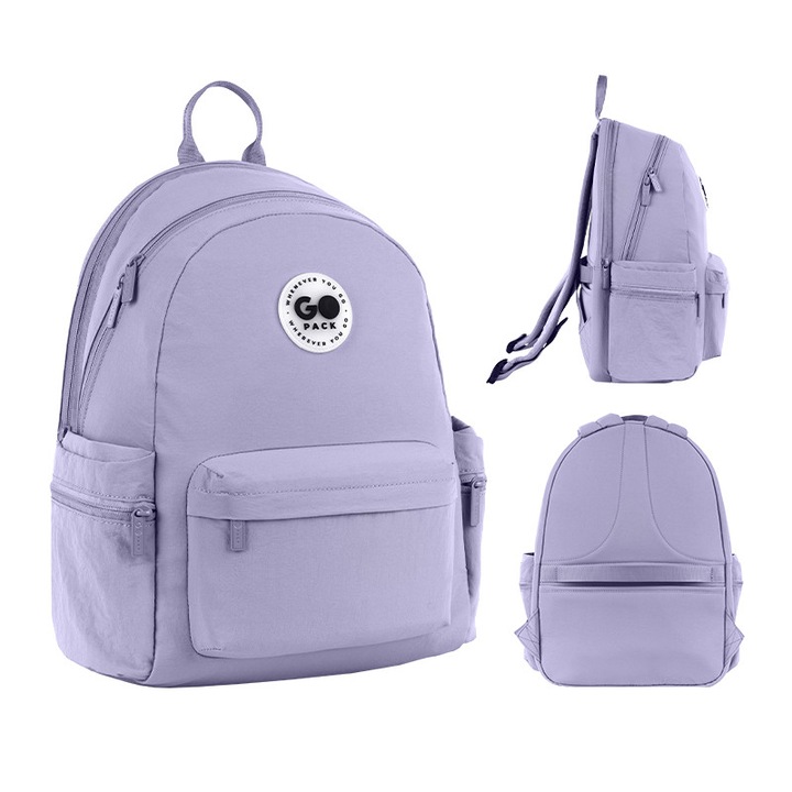 Rucsac pentru scoala si oras, compartiment pentru laptop, baza intarita, violet, GoPack