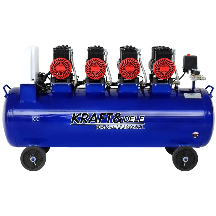 Безмаслен компресор 120L, Kraft&Dele, 7000W, 4 поршня, KD4095