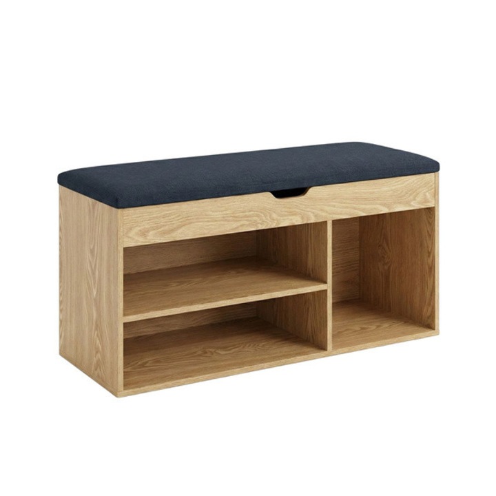 Dulap pentru pantofi cu loc de sezut PORTA, 103 x 30 x 46 cm, maro - maro