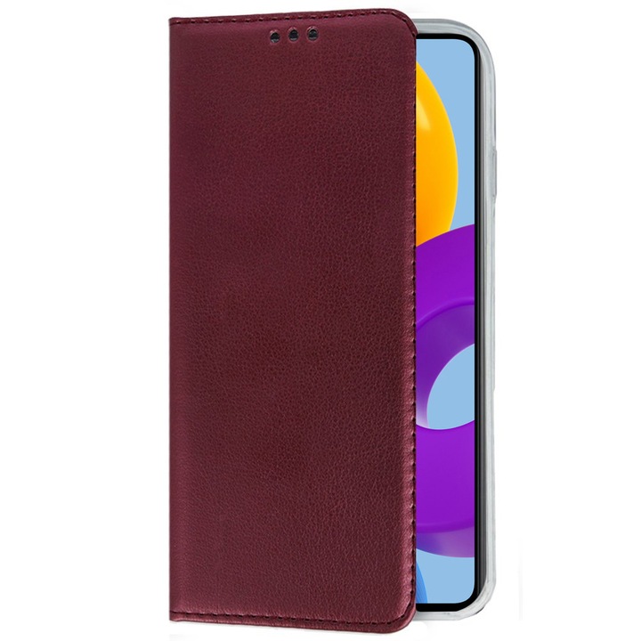Husa carte compatibila cu Samsung Galaxy S26, Comando Book, Inchidere magnetica, Buzunar interior pentru card, Flip stand, Protectie completa si practica, Visiniu