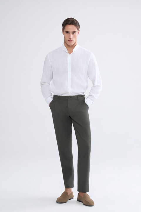 LC WAIKIKI, Pantaloni chino din amestec de bumbac, Kaki