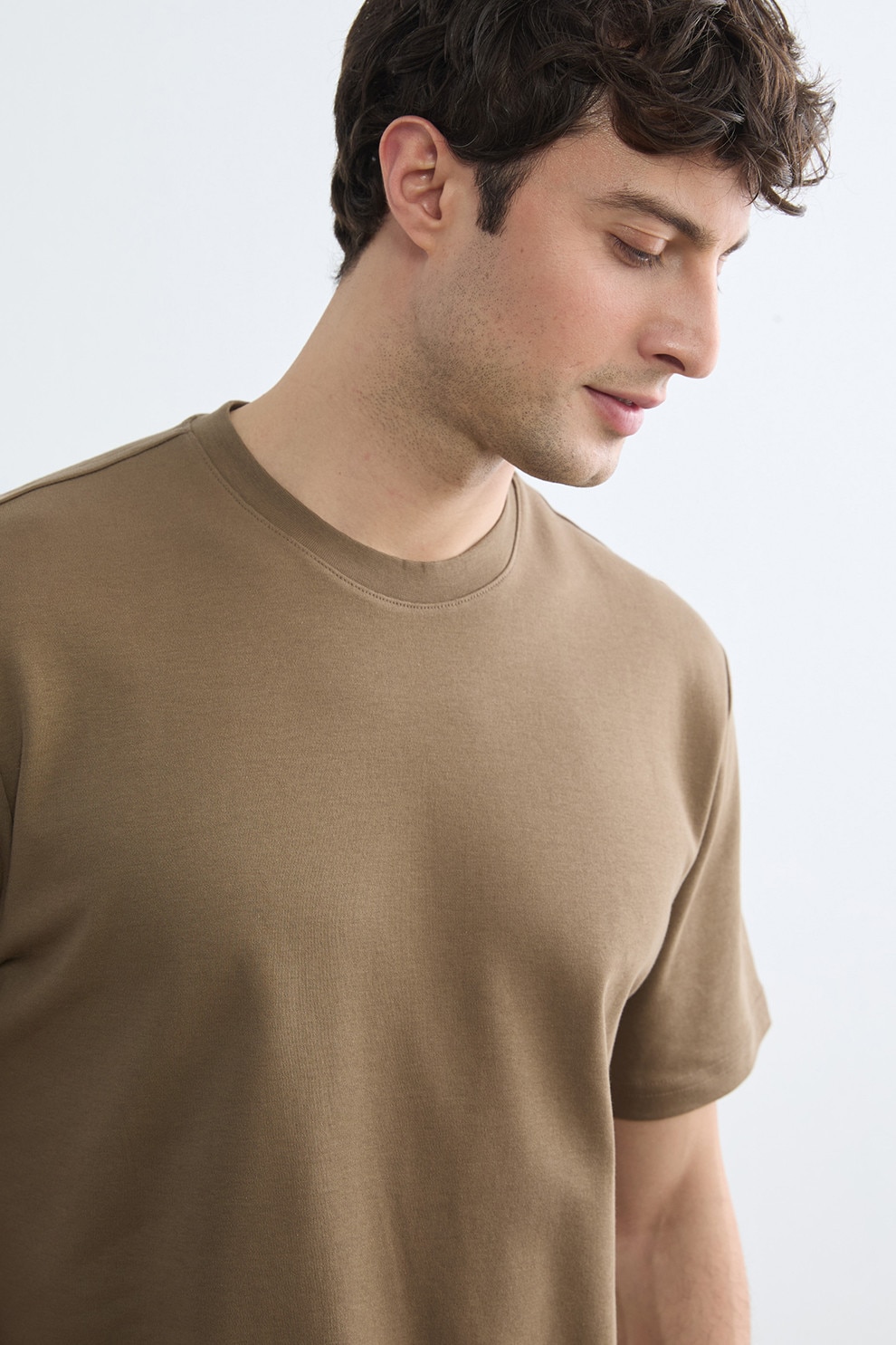 LC WAIKIKI, Tricou regular fit din bumbac, Maro camel, XL