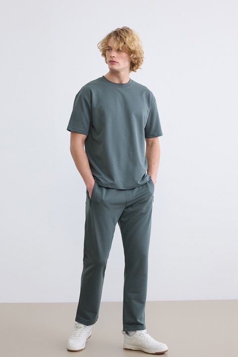 LC WAIKIKI, Pantaloni de trening cu snur de ajustare si buzunare cu fermoar, Kaki