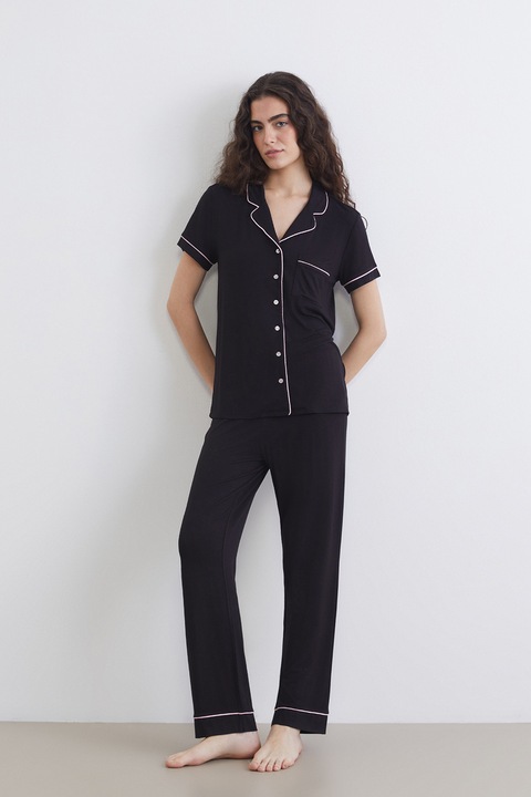 LC WAIKIKI, Pijama uni cu nasturi, Negru