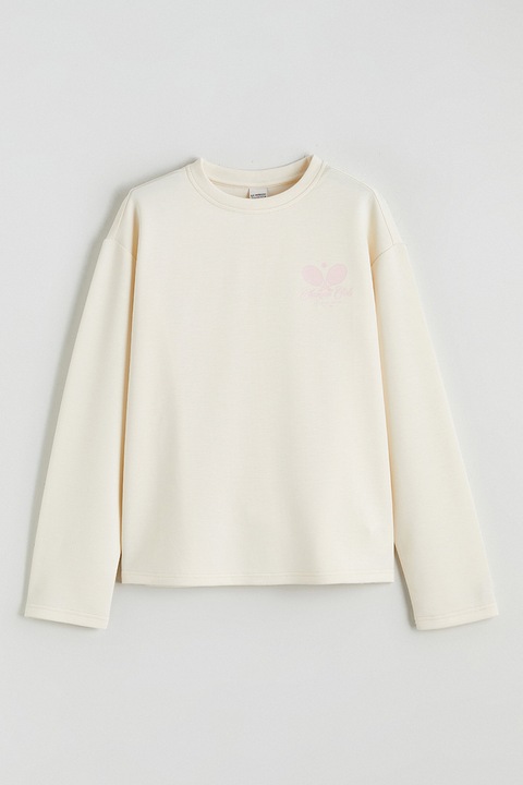 LC WAIKIKI, Bluza cu decolteu la baza gatului si maneci cazute, Crem