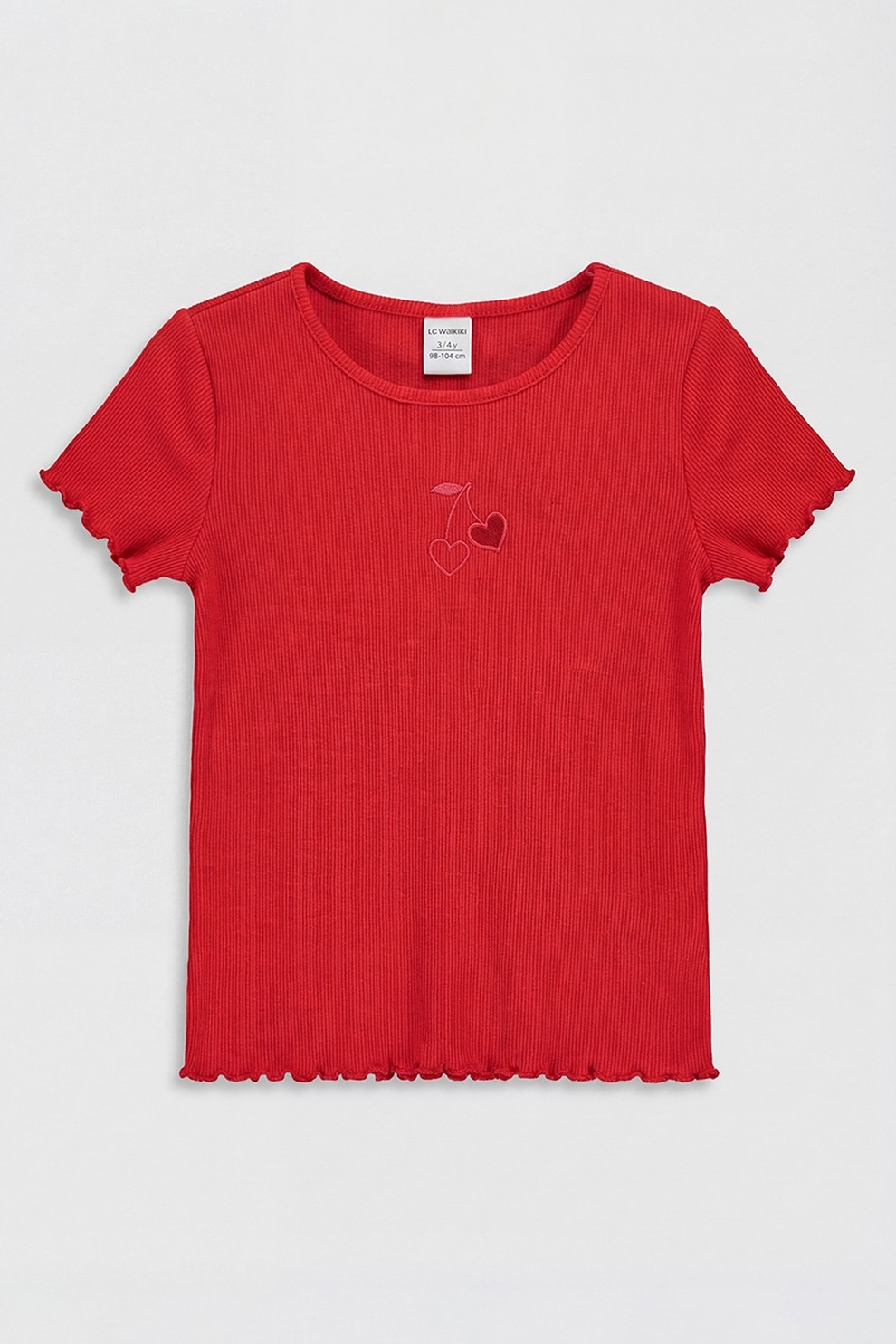 LC WAIKIKI, Tricou din amestec de bumbac, Rosu, 116-122 CM