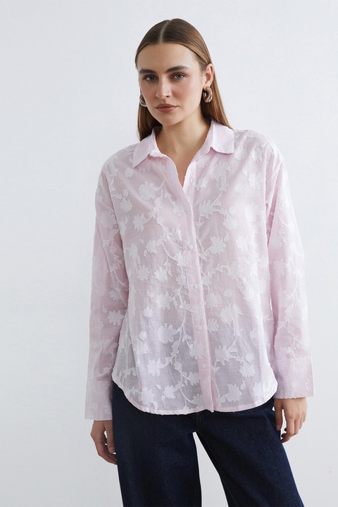 LC WAIKIKI, Camasa regular fit cu guler clasic, Roz deschis