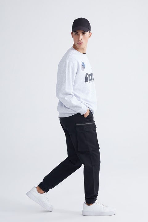 LC WAIKIKI, Pantaloni cargo cu talie medie, Negru