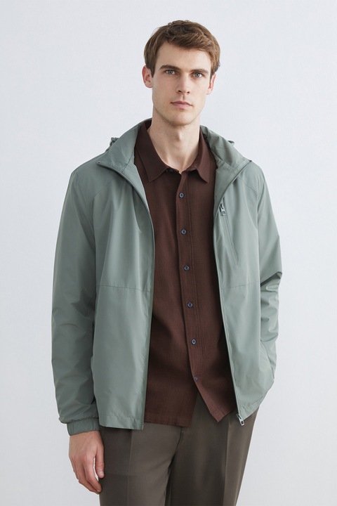 LC WAIKIKI, Jacheta cu gluga si maneci raglan, Verde pal