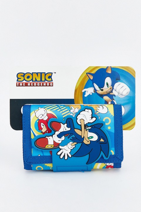LC WAIKIKI, Portofel cu model Sonic, Alb, Albastru
