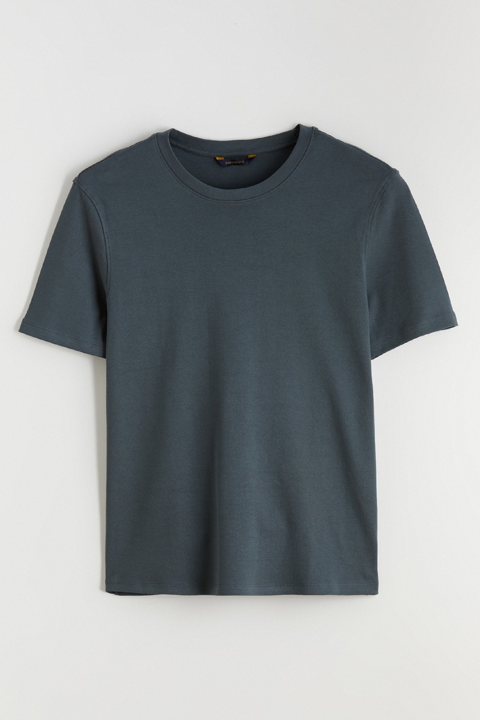 LC WAIKIKI, Tricou uni din bumbac cu decolteu rotund, Albastru prafuit, L