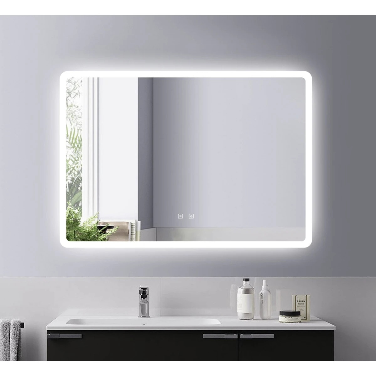 Oglindă baie Kadda H-3203, LED, dezaburire, 100x70cm - eMAG.ro