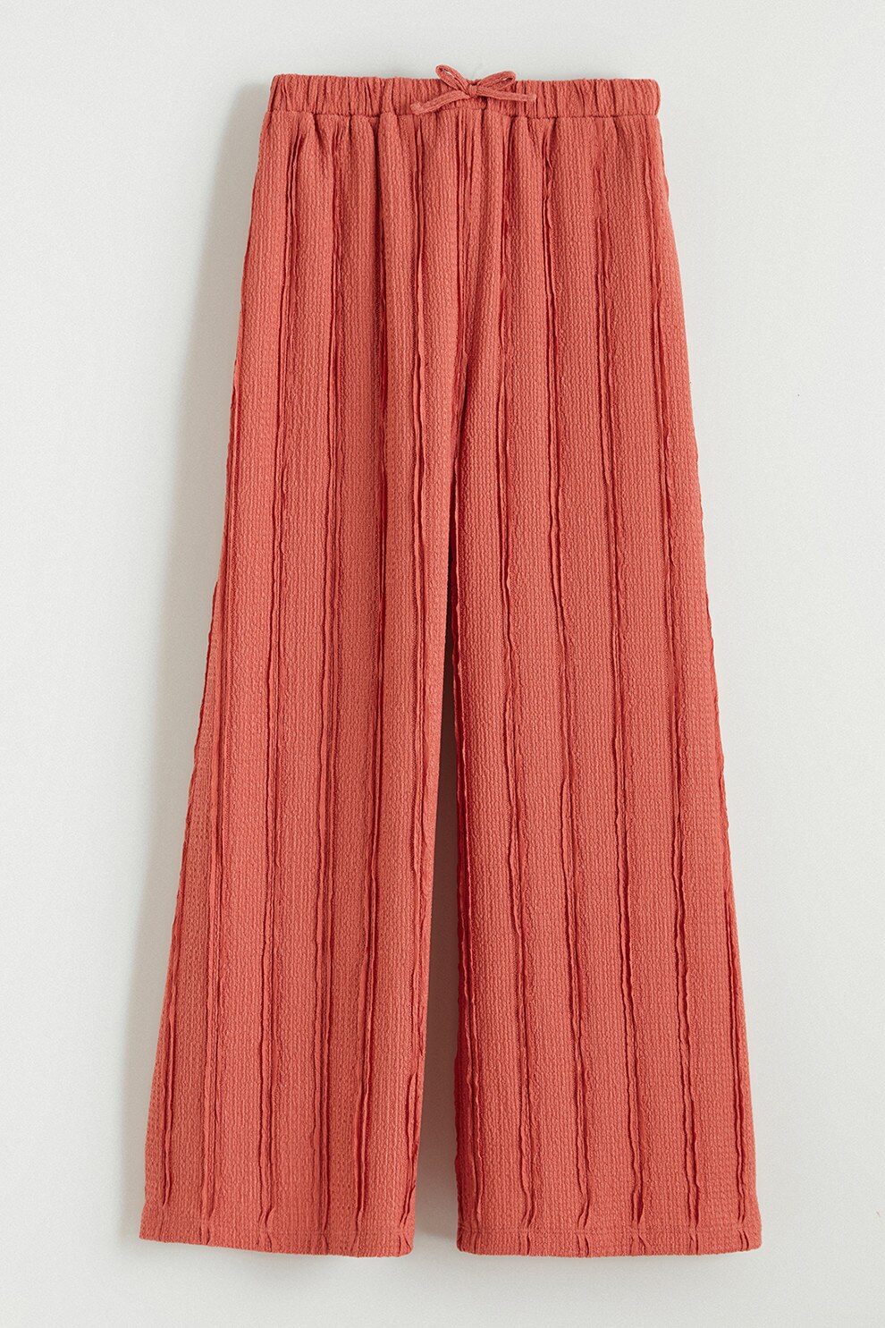 LC WAIKIKI, Pantaloni ampli texturati, Caramiziu, 134-140 CM