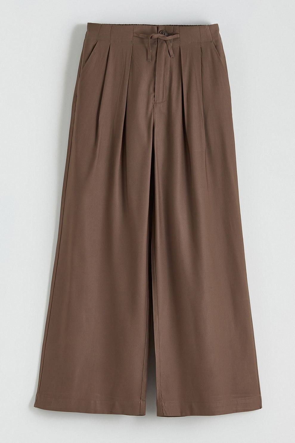 LC WAIKIKI, Pantaloni cu croiala ampla si snur, Maro, 140-146 CM