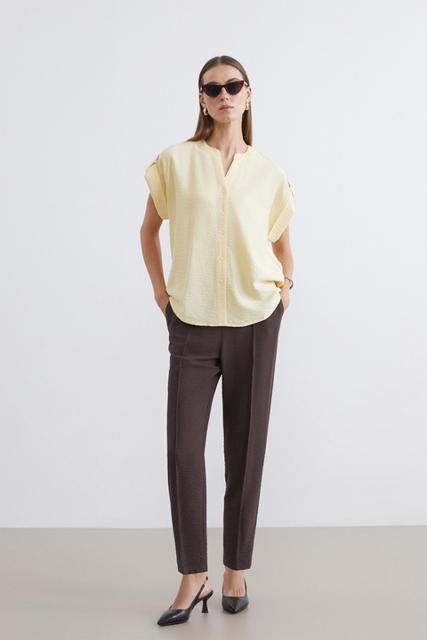 LC WAIKIKI, Pantaloni regular fit cu snur, Maro inchis