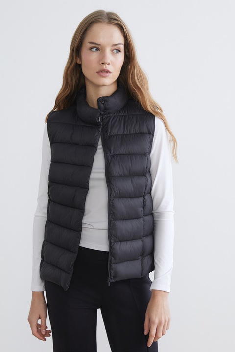 LC WAIKIKI, Vesta cu vatelina si guler scurt, Negru, M