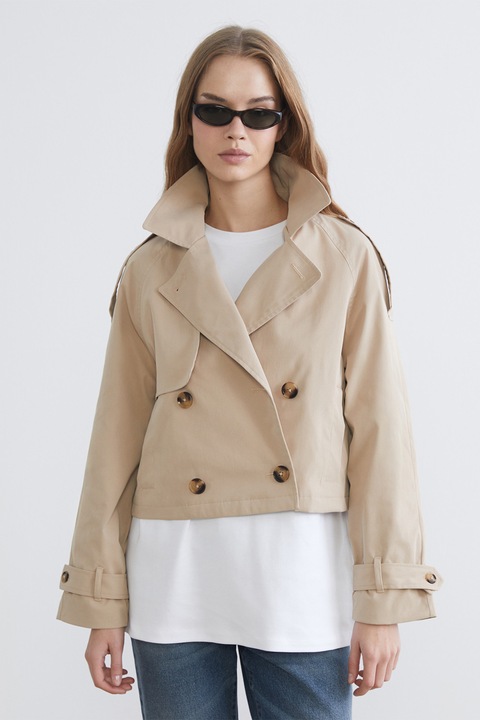 LC WAIKIKI, Trenci crop cu epoleti, Bej, L