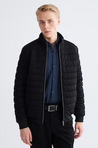 LC WAIKIKI, Jacheta cu vatelina, fermoar si mansete elastice, Negru, L
