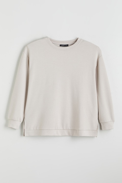 LC WAIKIKI, Bluza de trening supradimensionata cu maneci cazute Classic, Grej, M