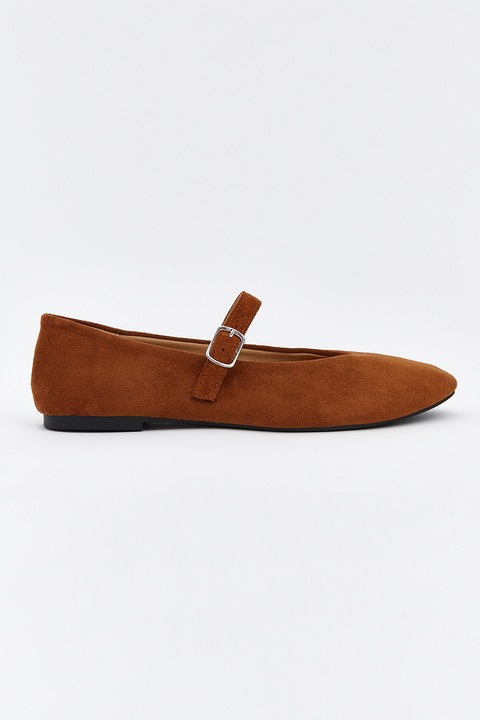 LC WAIKIKI, Balerini Mary Jane de piele intoarsa sintetica, Maro scortisoara