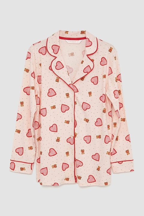 Model Cu Inimi LC WAIKIKI, Pijama de bumbac cu model cu inimi - eMAG.ro