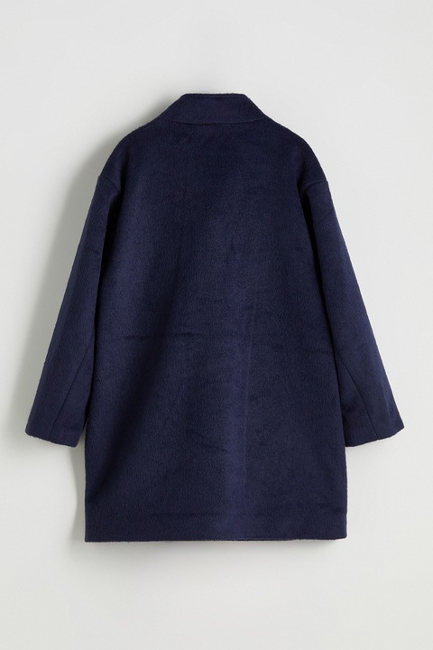 LC WAIKIKI, Palton din amestec de lana cu guler mediu, Bleumarin