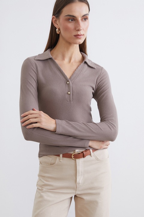 LC WAIKIKI, Bluza regular fit uni, Maro taupe