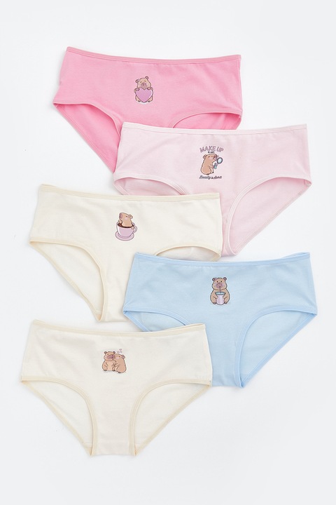 LC WAIKIKI, Set de chiloti cu Capybara - 5 perechi, Multicolor, 134-140 CM